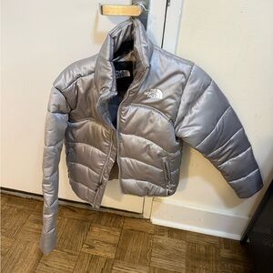 The North Face Women's Metallic Gray Puffer Jacket